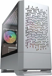 Cougar MG140 Air Gaming Mini Tower Computer Case with Window Panel and RGB Lighting White