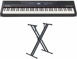 Alesis Electric Etapa Pian Recital Pro Set cu 88 taste Ponderat Difuzoare încorporate și Conectare cu căști și calculator Negru