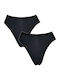 Βαμβακερά Damen Slip 2Pack Schwarz