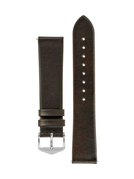 Hirsch Toronto Long Δερμάτινο Λουράκι Καφέ 18mm