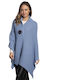 Hellblau Damen Poncho