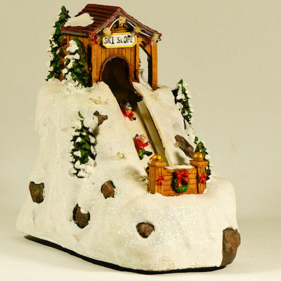 Carousel Christma Decorative Decorative Scenery White Battery with Music and Drive