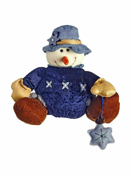 JK Home Decoration Коледна Фигура Снежен човек Син Височина 35см.