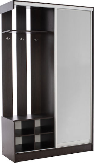 Eingangsmöbel mit Spiegel / Garderobe / Schuhschrank & Schrank Wenge 118x45x210cm