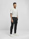 Trousers Cargo Elastic in Straight Line Black