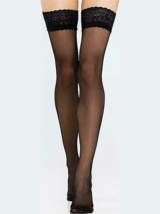Women's High Socks 10 Den Black