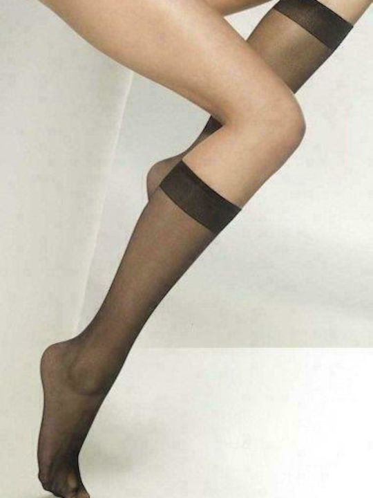 Belvia Γυναικείες Ψηλές Κάλτσες 20 Den 2Pack Μαύρες