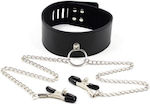 Toyz4lovers Collar with Nipple Clamps BDSM Комплект Black Black