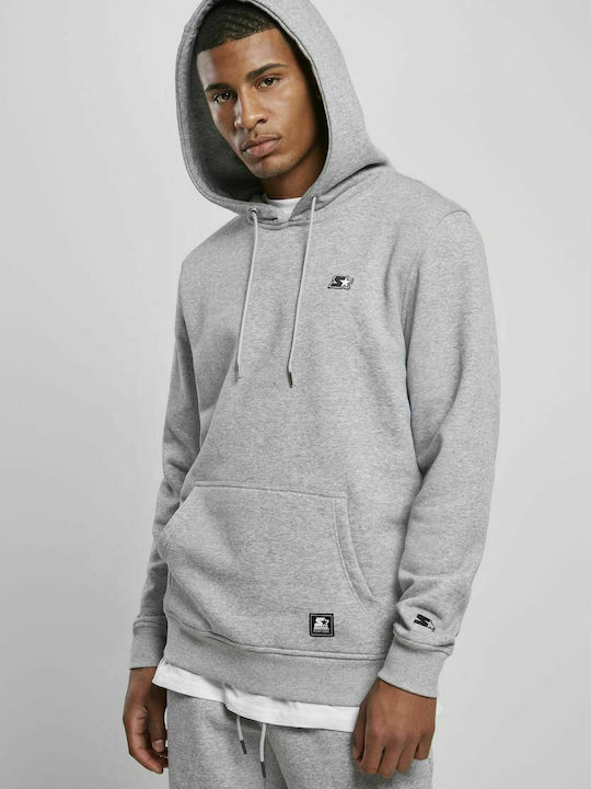 Starter ST086 Herren Sweatshirt mit Kapuze und Taschen Heather Grey ST086-00431