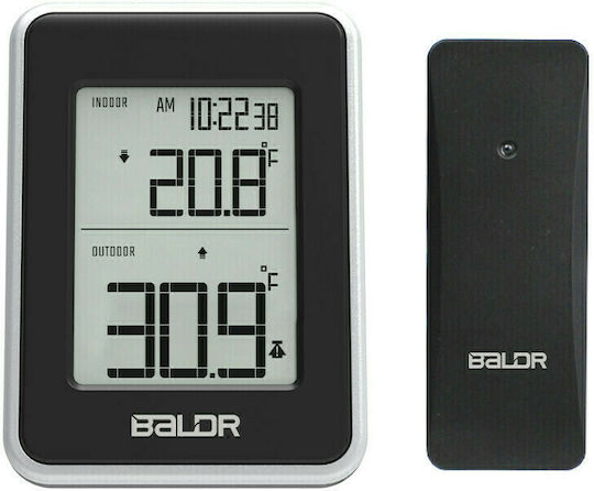 Baldr B0139ST2 Θερμόμετρo Επιτραπέζιο για Χρήση σε Εσωτερικό & Εξωτερικό Χώρο Με Συναγερμό
