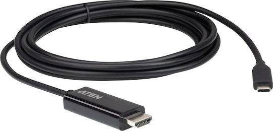 Aten Cablu HDMI de sex masculin - USB-C 2.7m Negru