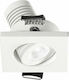 Gea Luce Elara Square Metallic Recessed Spot with Integrated LED and Natural White Light White 4x4cm. 1pcs