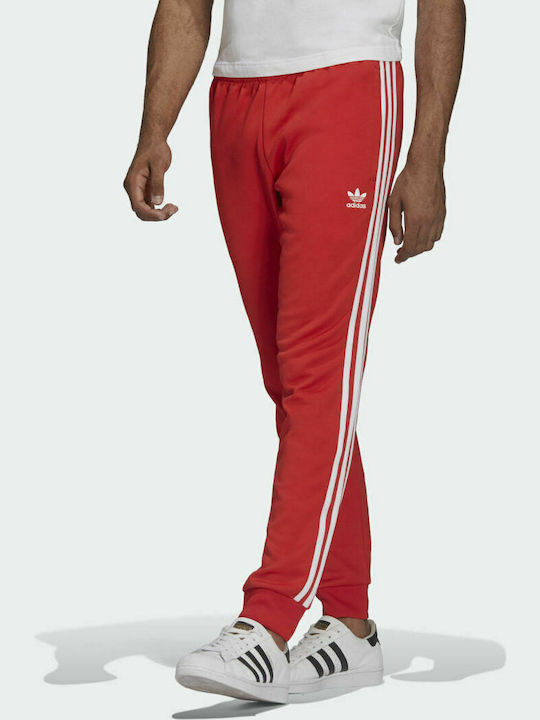 Adidas Adicolor Classics Primeblue SST Παντελόνι Φόρμας με Λάστιχο Vivid Red