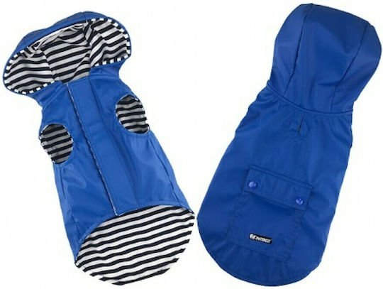 Pet Interest Stripe Lining Кучешки палта Водоустойчиво Худи Син с дължина на гръбчето 31 см. 50027-M