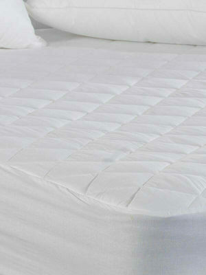 Sunshine Semi-Double Quilted Mattress Cover Fitted White 120x200+35cm