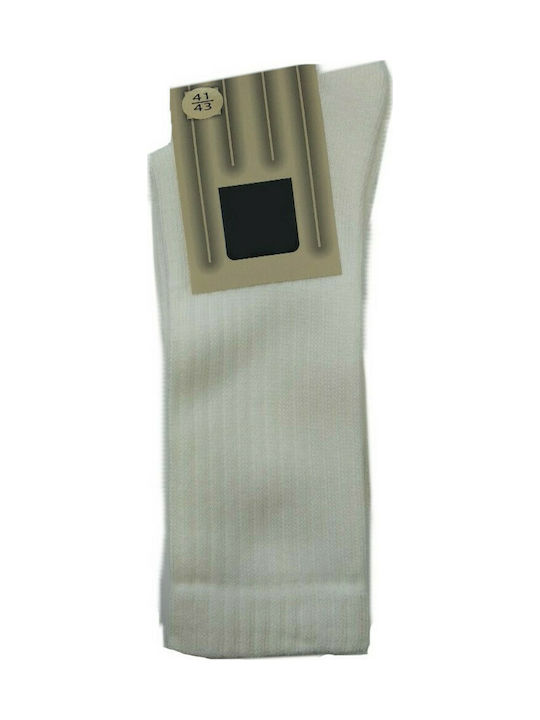 Pournara Herren Einfarbige Socken Weiß 2Pack