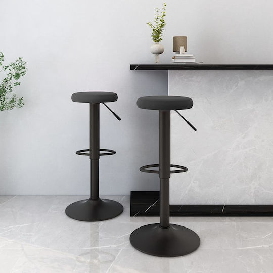 Табуретка Бар с регулируема височина Черно 2бр 31x31x58-78см