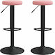 Stool Bar Collapsible with Adjustable Height Pink 2pcs 31x31x58cm