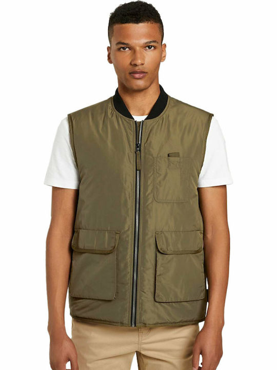 Sleeveless Jacket Bomber Dry Greyish Olive