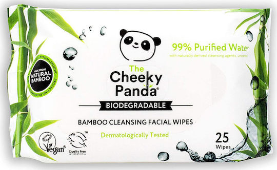 The Cheeky Panda Bamboo Cleansing Facial Wipes Μαντηλάκια Αφαίρεσης Μακιγιάζ Προσώπου 25τμχ