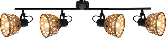 Globo Lighting Wenna Spot mit 4 Lichtern und mit Fassung E27 in Beige Farbe