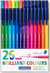 Staedtler Triplus Brilliant Colour Μαρκαδόροι Σχεδίου Πολύχρωμοι 26τμχ