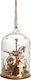 Hanging Ornament Ηorse Glass Red 11x11cm Glass Bell