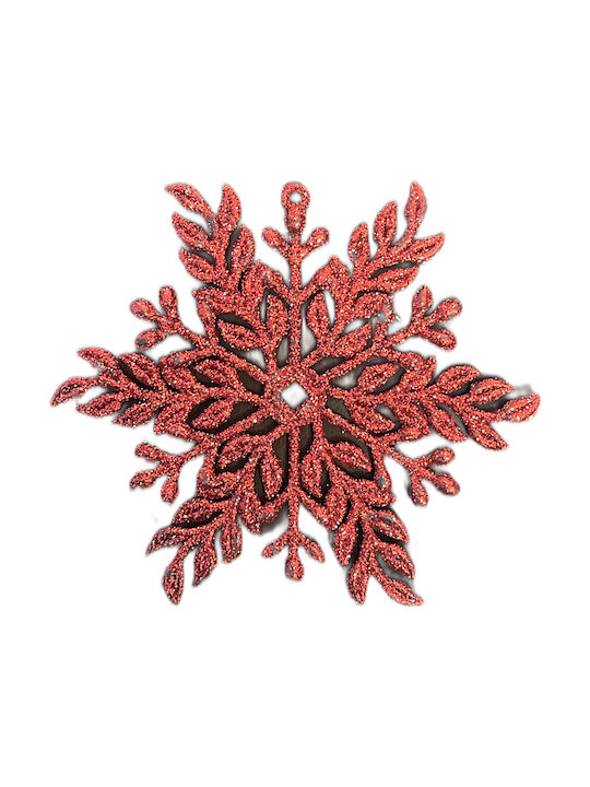 Rotes Schneeflocken-Weihnachtsornament