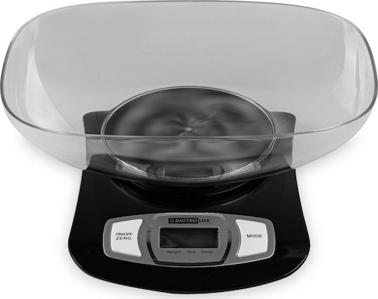 DictroLux Digital Kitchen Scale with Bucket up to 5kg Black