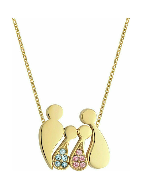 Mertzios.gr Necklace Family from Gold Plated Silver