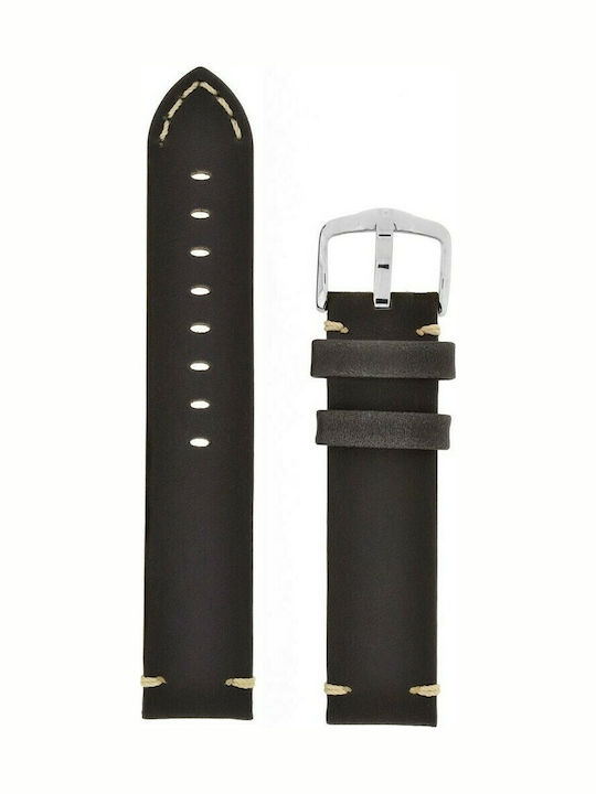 Hirsch Ranger Δερμάτινο Λουράκι Μαύρο 22mm
