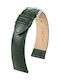 Hirsch Kansas Long Δερμάτινο Λουράκι Πράσινο 18mm