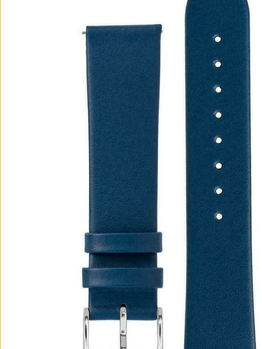 Hirsch Toronto Long Lederriemen Blau 18mm
