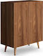 Holz Schuhschrank Luce mit 4 Regalen Walnut L70xW35xH85cm