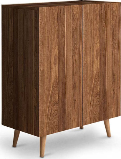 Luce Wooden Shoe Organizer with 4 Shelves Walnut 70x35x85cm