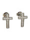 Silver cross earrings silver 925 platinum plated