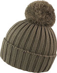 Result Ribbed Beanie Cap Brown