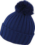Result Ribbed Beanie Cap Navy Blue