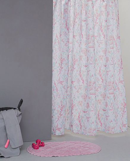 Palamaiki Bouquet Κουρτίνα Μπάνιου Υφασμάτινη 180x200 cm Ροζ