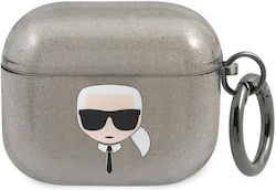 Karl Lagerfeld Glitter Karl's Head Silicone Cas...