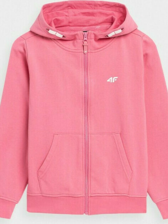 4F Girls Athleisure Hooded Sweatshirt with Zipper Pink