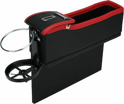 Car Coin Holder Black Cup Holder with Red Stitching