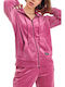 Women's Sweatshirt Jacket Velvet Hooded Fuchsia
