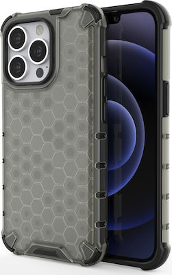 Hurtel Honeycomb Armor Coperta din spate Silicon rezistent Negru (iPhone 13 Pro)