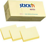 Stick'N Αυτοκόλλητα Χαρτάκια Σημειώσεων 100 Φύλλων Κίτρινα 3.8x5cm Σετ 3τμχ 21003