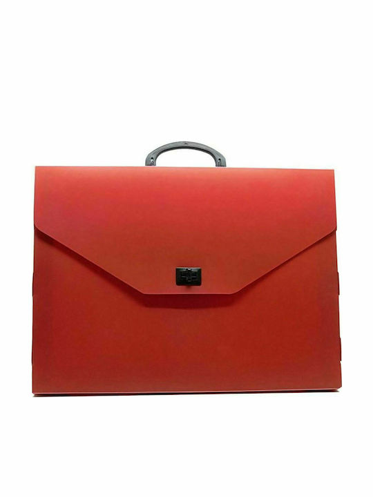 Plastiktasche für Entwürfe mit Schnalle und Handgriff 38x5x28cm Rote