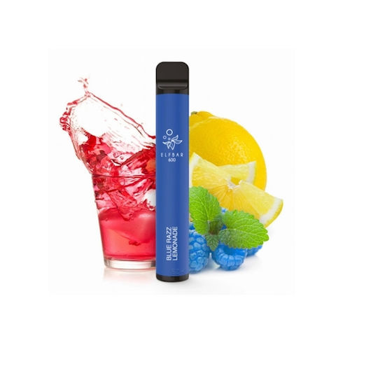Elf Bar Disposable E-Cigarette 600 Puffs Blue Razz Lemonade 2ml 20mg Blue