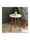 Round Side Table Roma Wooden White M33.5xW33.5xH46cm