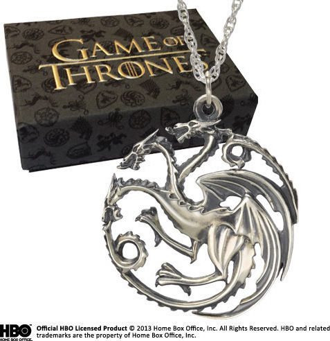 The Noble Collection Game of Thrones Targaryen Sterling Silber Anhänger Hängend Replik Länge 2,6cm