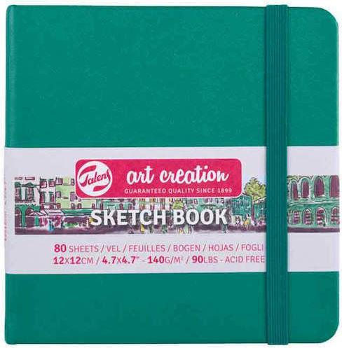 Royal Talens Μπλοκ Σχεδίου Sketchbook Art Creation Sketch Book Forest Green 12x12cm 80 Φύλλα
